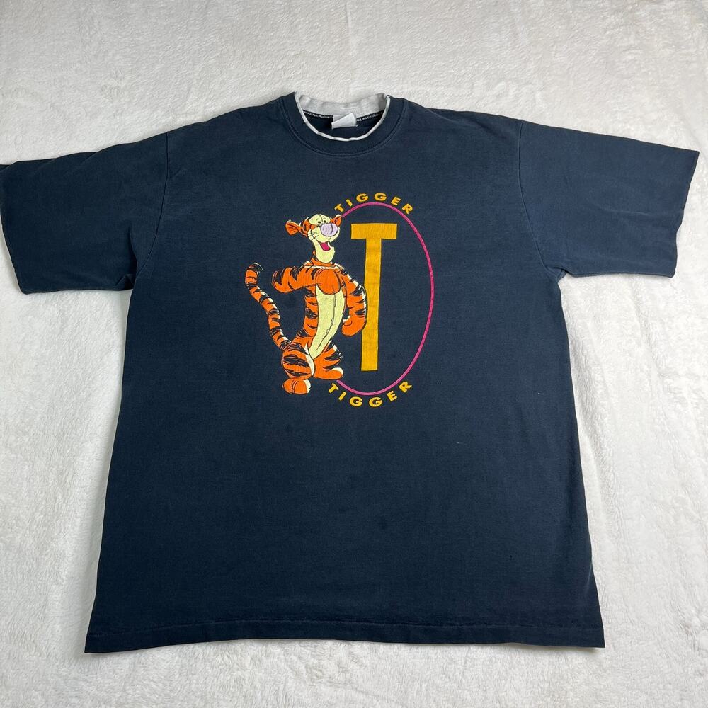 Vintage The Disney Store Tigger T-Shirt Adult Size M/L Navy